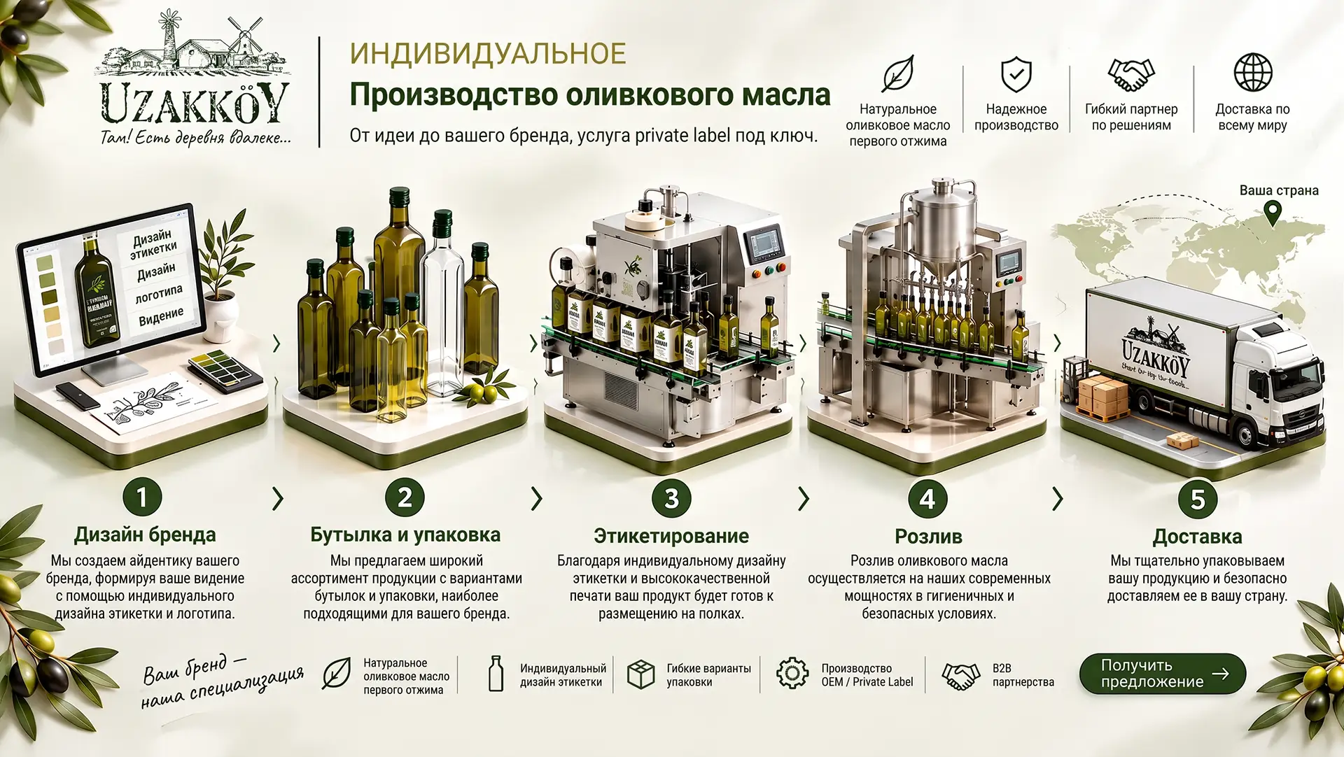 Производство оливкового масла под вашей маркой